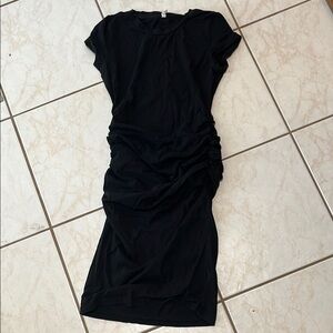 Maternity Black Ruched Dress